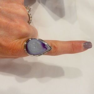 Beautiful sterling silver purple quartz ring